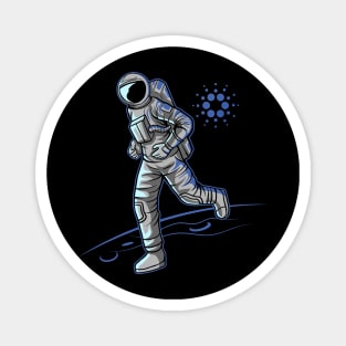 Cardano ADA Logo to the Moon Crypto Astronaut Magnet